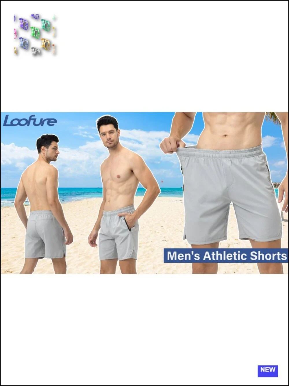 Men's Athletic Running Shorts 3 Pack Quick Dry Gym Workout with Zipper Pockets